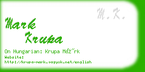 mark krupa business card